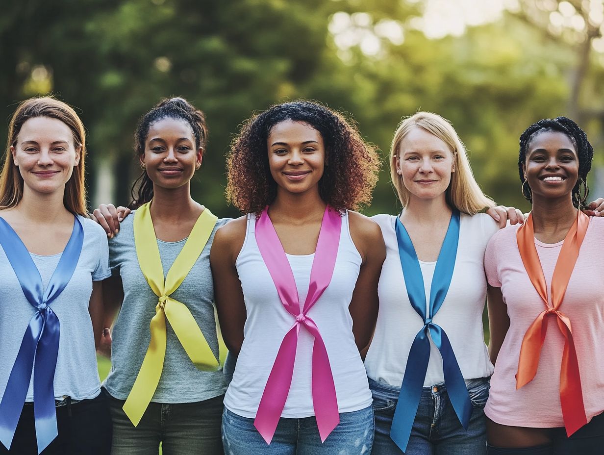 What are the 5 types of cancer most commonly found in women?